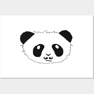 Panda Face with Mustache Posters and Art